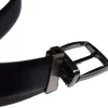 Black and brown reversible leather belt with wave print - Image 2
