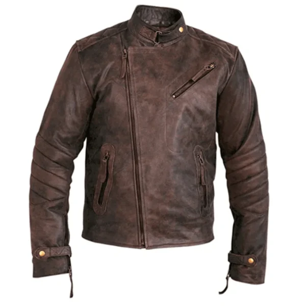 Floyd’s Vintage Copper cafe racer style leather jacket