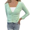 LOUIS VUITTON Vintage LV Monogram Zipped Jacket Light Green Cotton Velour - Image 2