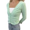 LOUIS VUITTON Vintage LV Monogram Zipped Jacket Light Green Cotton Velour - Image 3
