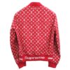 LOUIS VUITTON Supreme Monogram Leather Baseball Jacket Riders Red - Image 2