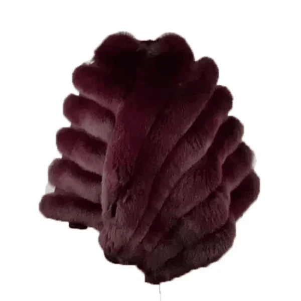Women’s Burgundy Fox Fur Cape/ Poncho